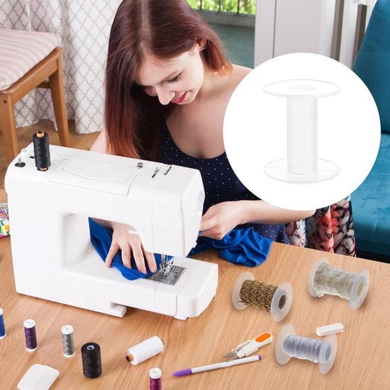Spoelen 2.7 "Draad Weven Klossen Lege Draad Koord Draad Touw Ketting Roll Wit Ambacht Voor Borduurgaren Garen Lint Ambachten En Naaien Maken Carrier — afbeelding 3