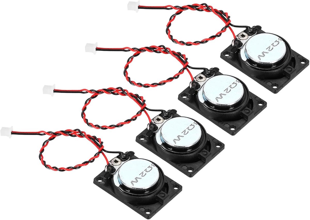 4 stuks 2 W 8 ohm kleine luidsprekers, metalen behuizing, vierkante magnetische luidspreker binnen met 120 mm terminaldraad voor luidspreker, mini, dvd, EVD, multimedia, mobiel, draagbaar