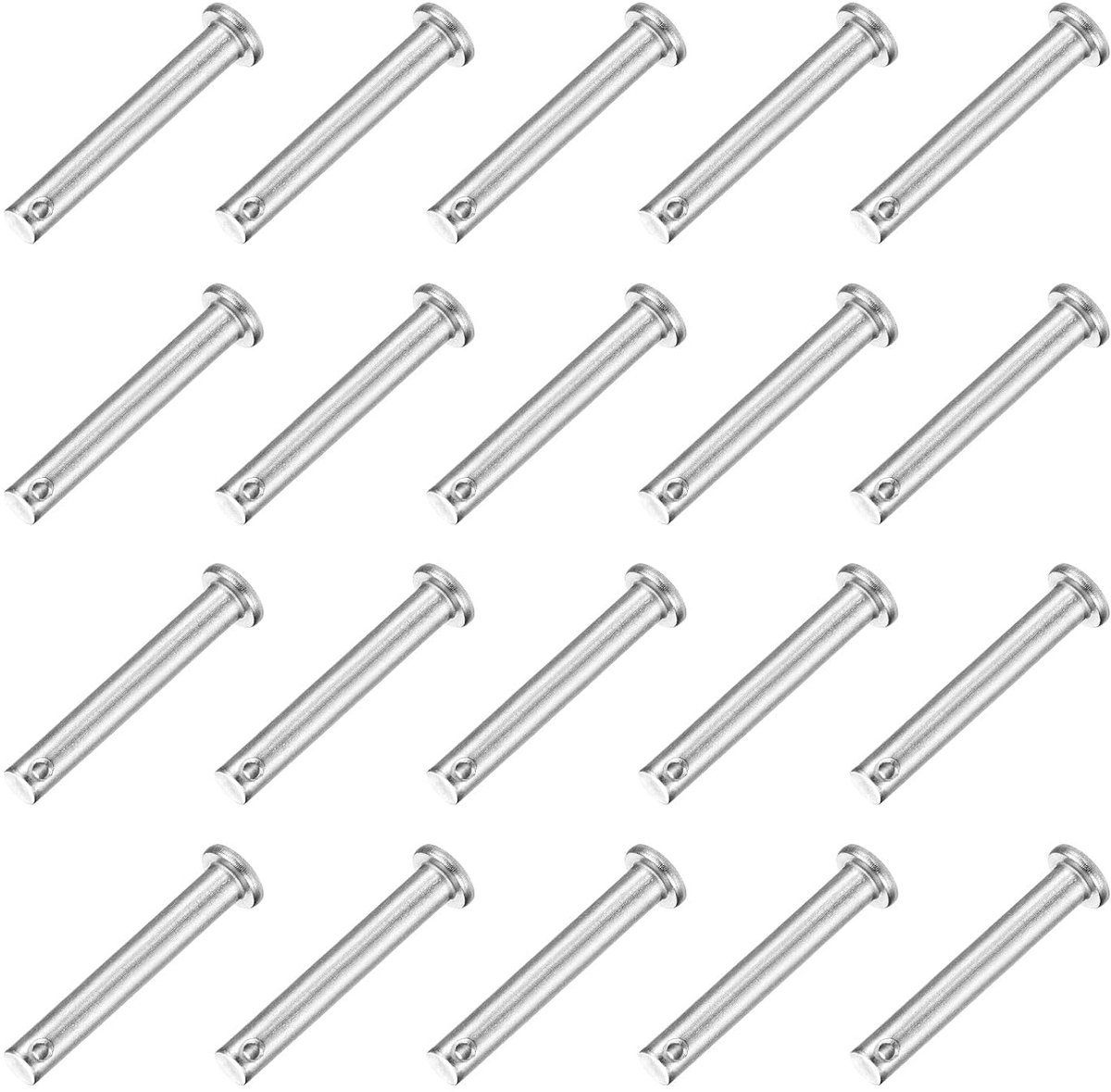 20 stuks steekbouten M6 x 40mm enkelgat verbindingsbouten, 304 roestvrij staal vlakke kop aanhaakbouten voor aanhaakverbinding, monteurreparatie, meubelinstallatie, industriële installaties