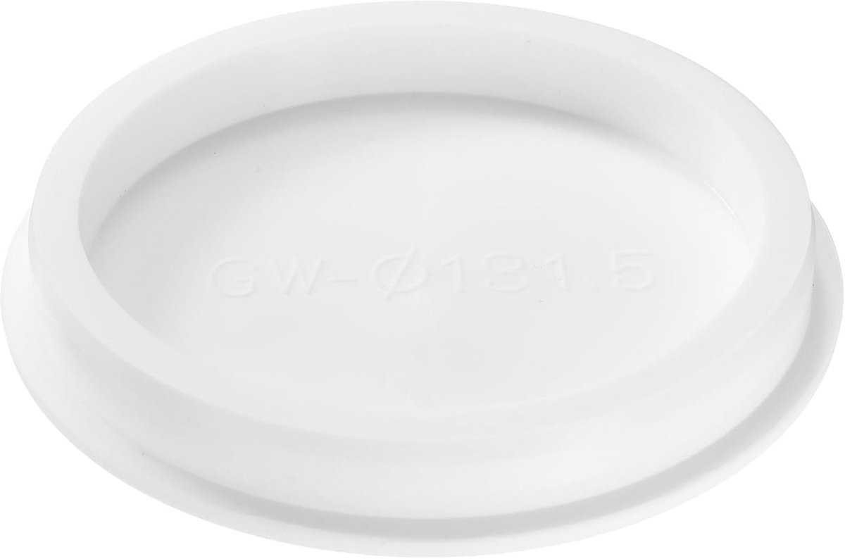 1 stuk siliconen dop, ronde rubberen doppen, waterdicht, einddoppen voor 130 mm/5,12 inch gat voor badkamerfles, wit