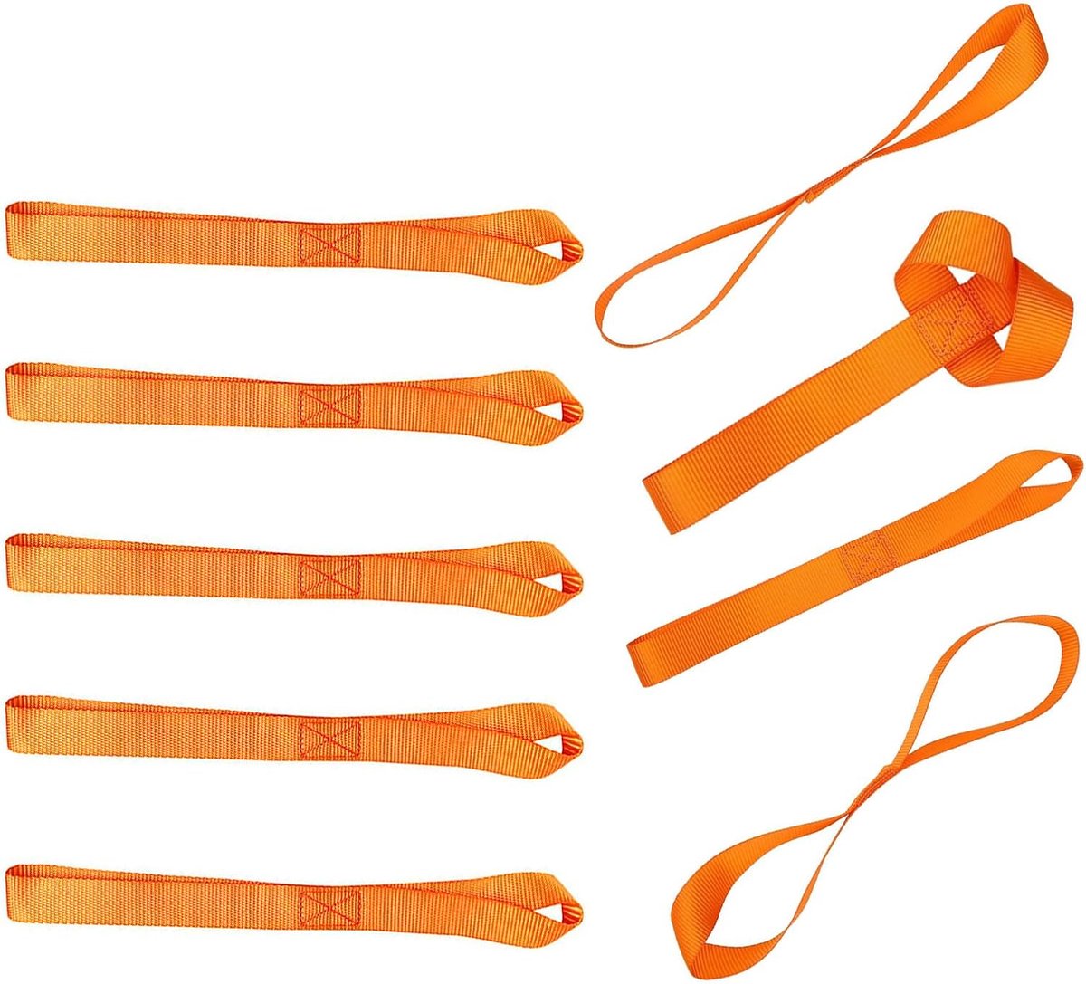 8 stuks oranje bevestigingsriemen, 40,5 cm, riemen voor koffer, gereedschapsriem, elastische banden, veiligheidsgordel, auto, sjorband, professionele spanning