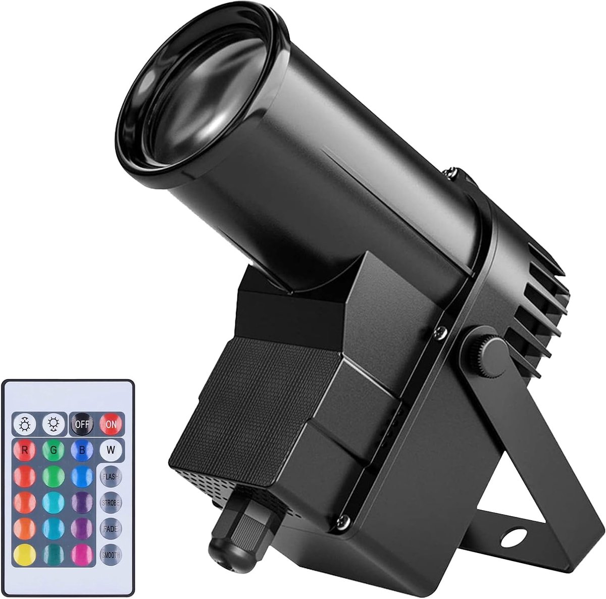 - LED-lamp 3-in-1 - 15 W - RGBW discobal - Met afstandsbediening - Mini podiumspot voor feesten, disco, club, bar, bruiloft