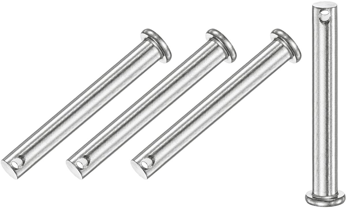 METERXITY Set van 4 vorkpennen met één gat, M8 x 70 mm, platte kopvorkpennen van roestvrij staal 304, herbruikbaar verbindingsscharnier