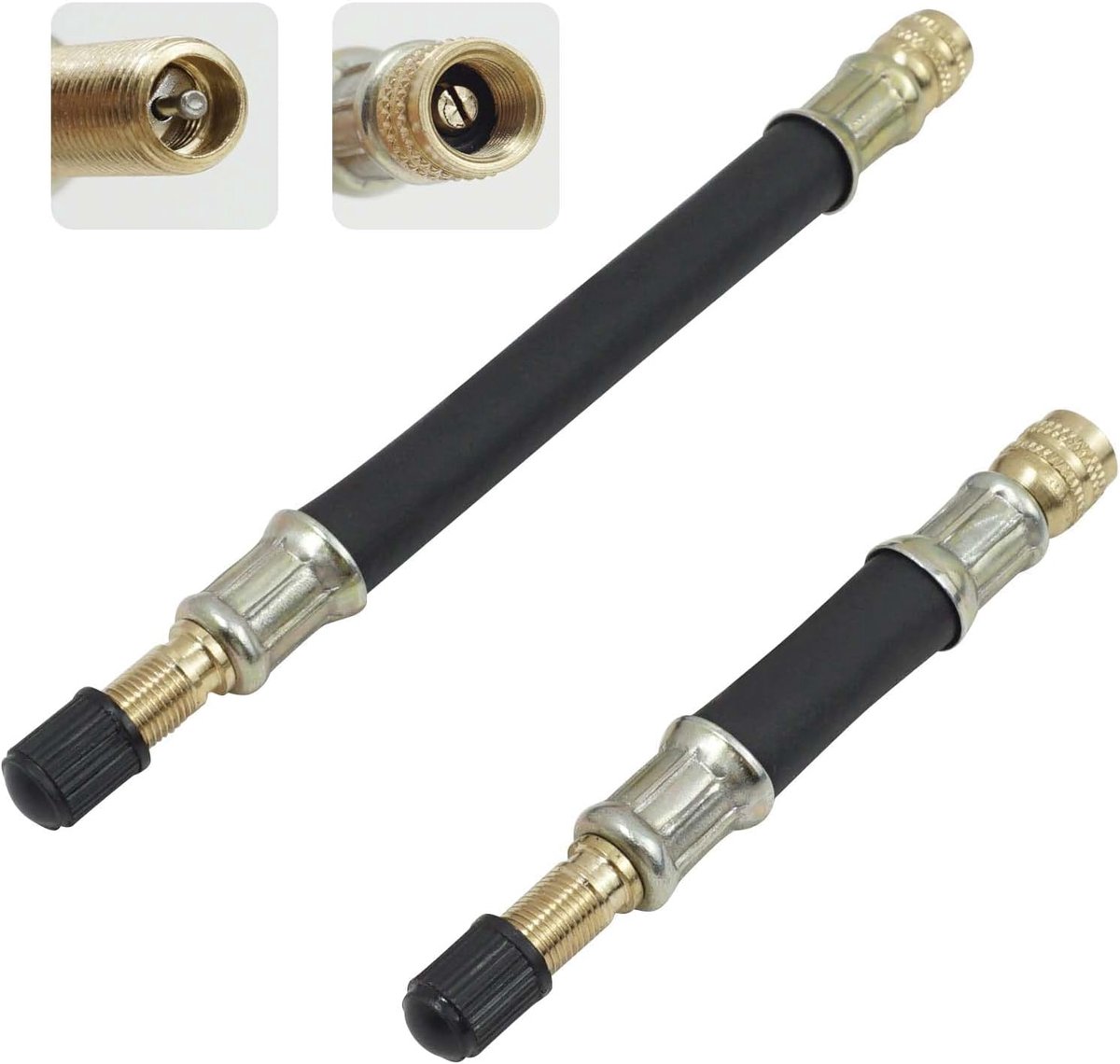 2 stuks bandenventielverlenging, universele flexibele ventieladapter, 100 mm rubberen ventielverlenging voor auto, motorfiets, eenvoudig oppompen en luchtdruktest, compatibel met standaard