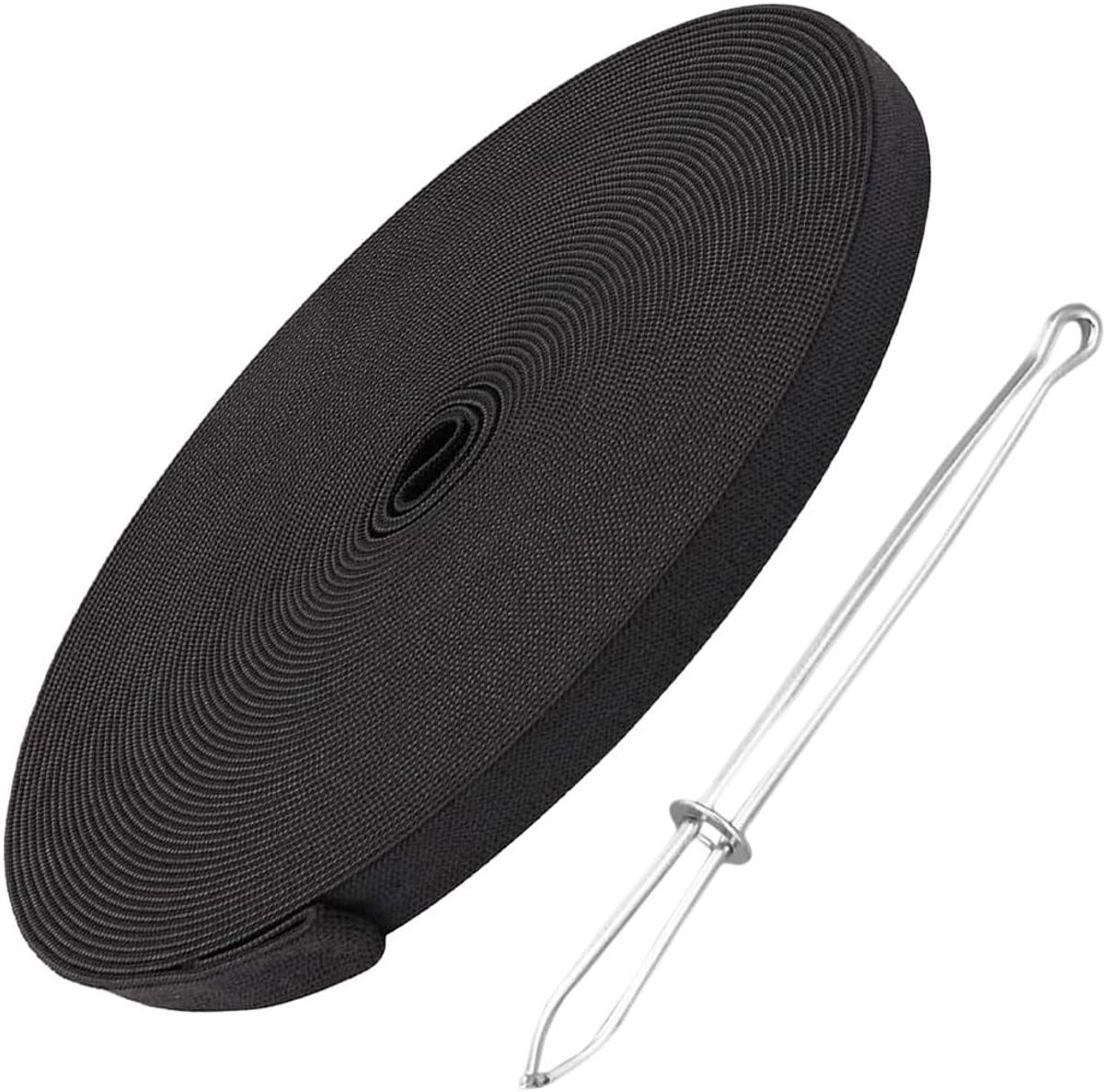Elastiek, 1 cm breed, 10 m lang, elastisch voor taille en broeken, elastische band om te naaien, wit breed elastiek voor kleding en creatieve doe-het-zelfwerkzaamheden