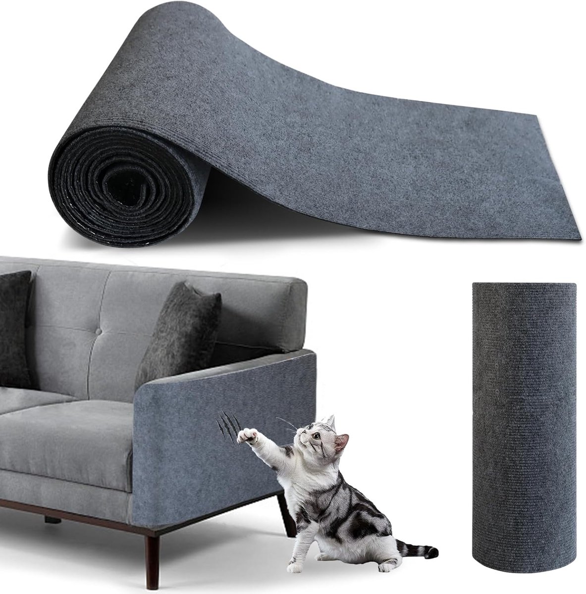 kattenkrabmat, 40 x 300 cm, doe-het-zelf kattenkrabplank, anti-kras-meubelbescherming voor bank, kattenkrabtapijt voor muur en hoek
