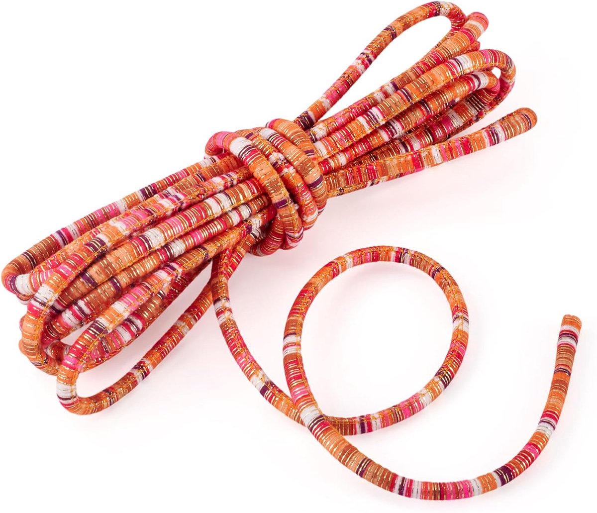 5M Bohemen Etnische Koorden Draad Elastische Ronde Gevlochten Touw Koorden Voor Diy Lanyard Armband Kettingen Sieraden Maken 6Mm Chocolade