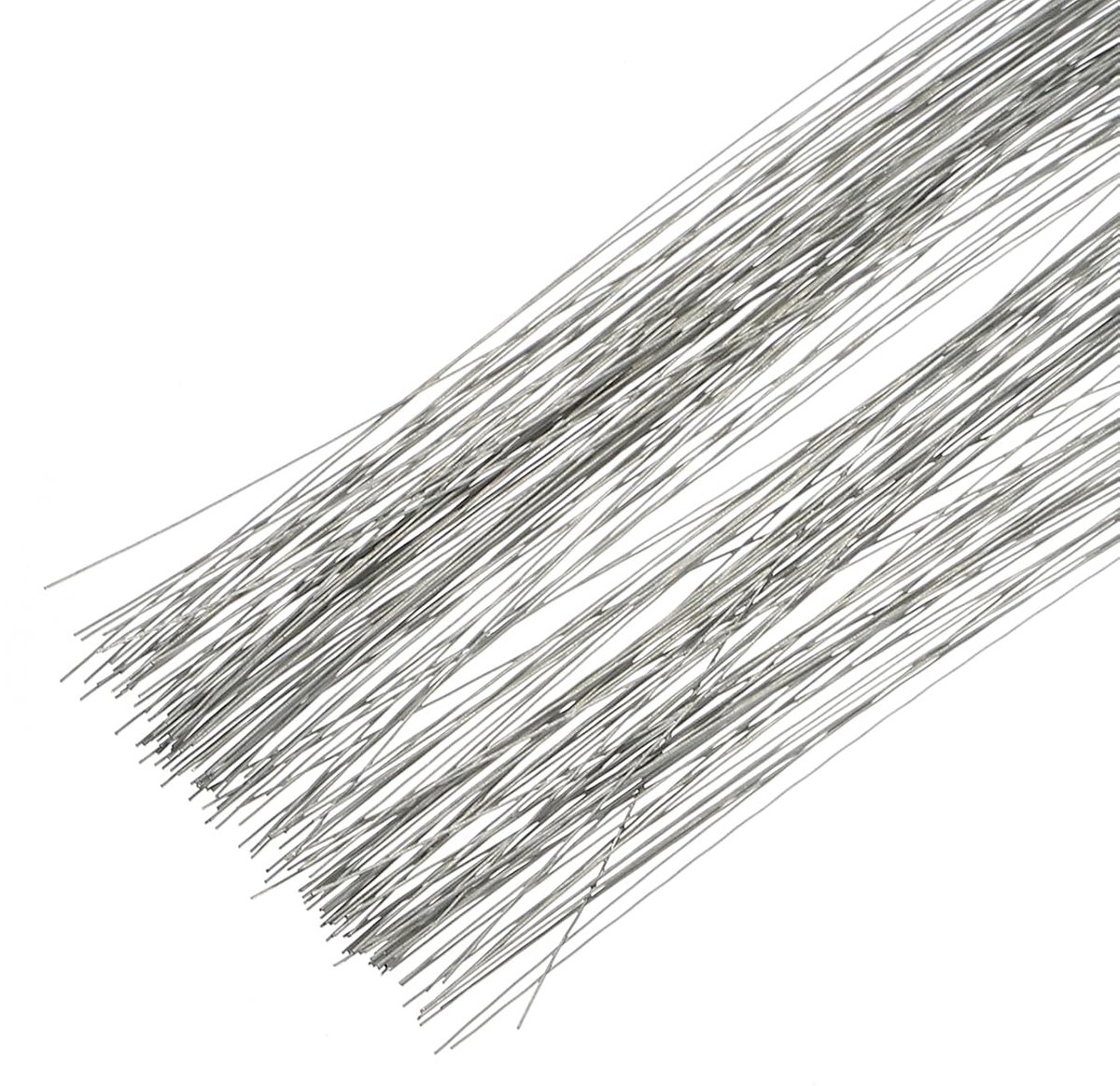 Draad kaliber 24 36 cm, 160 stuks ijzerdraad gecoat met papier voor kunstbloemen DIY kerstdecoratie bloemstukken, zilver verzinkt