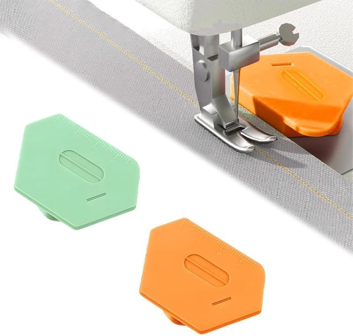 naadgeleider, 2 stuks, afneembare, multifunctionele polygonale naaihulp, nauwkeurig naaien voor beginners en professionals, compatibel met gangbare naaimachines