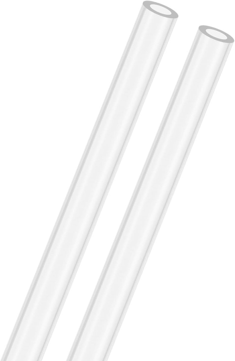 METERXITY 2-Pack Clear Stijve Acryl Pijp, 3mm [0.11"] ID x 5mm [0.29"] OD Plastic Ronde Buis voor Waterkoelingssysteem/Lampen/Fonteinen/Aquaria/Display Stand, Acryl Tubing [305mm/12IN]