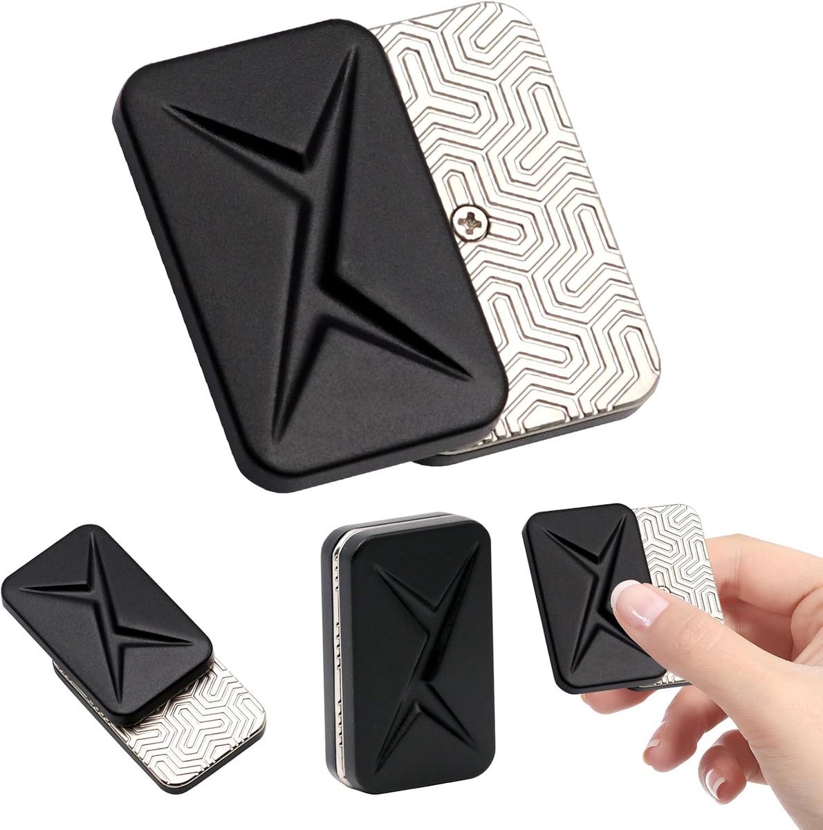 Fidget Slider EDC speelgoed, angstverlichtende decompressie voor volwassenen, speelgoed voor autisme en ADHD, cadeaus voor jongeren (zwart)
