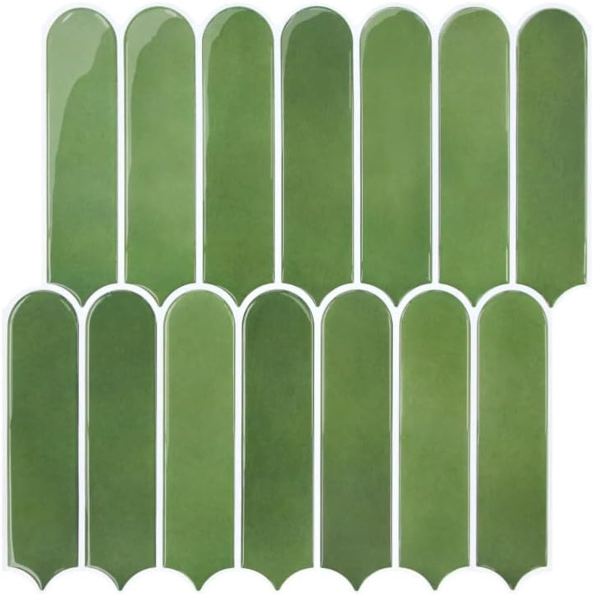 10 stuks dikkere vinyl 3D zelfklevende wandtegels keuken badkamer, groen, 30,5 x 30,5 cm, plakkende achterwand metro keukenachterwand zelfklevende tegels tegelstickers