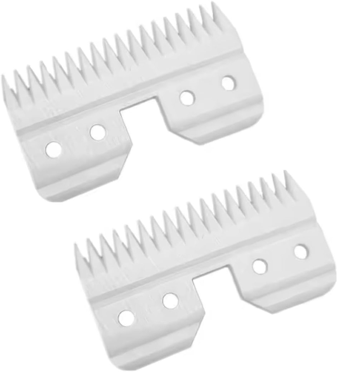 2 Stuks | Vervangende Keramische Messnijder voor Trimtondeuses | 18 Tanden | Compatibel met Andis Oster A5, Wahl KM Serie