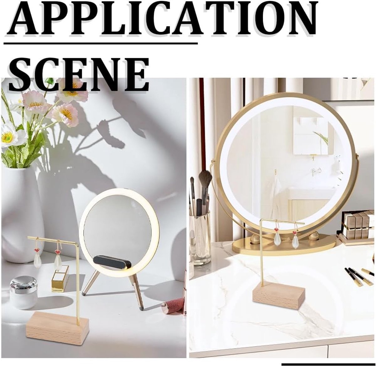4 stks L Bar Oorbel Stand Messing Sieraden Stand Goud Messing Metalen Oor Stud Oorbel Houders Hanger Display Organizer Plank met Houten Basis voor Sieraden Slaapkamer Entryway Display Home — cadeau in Sieraden - foto 3