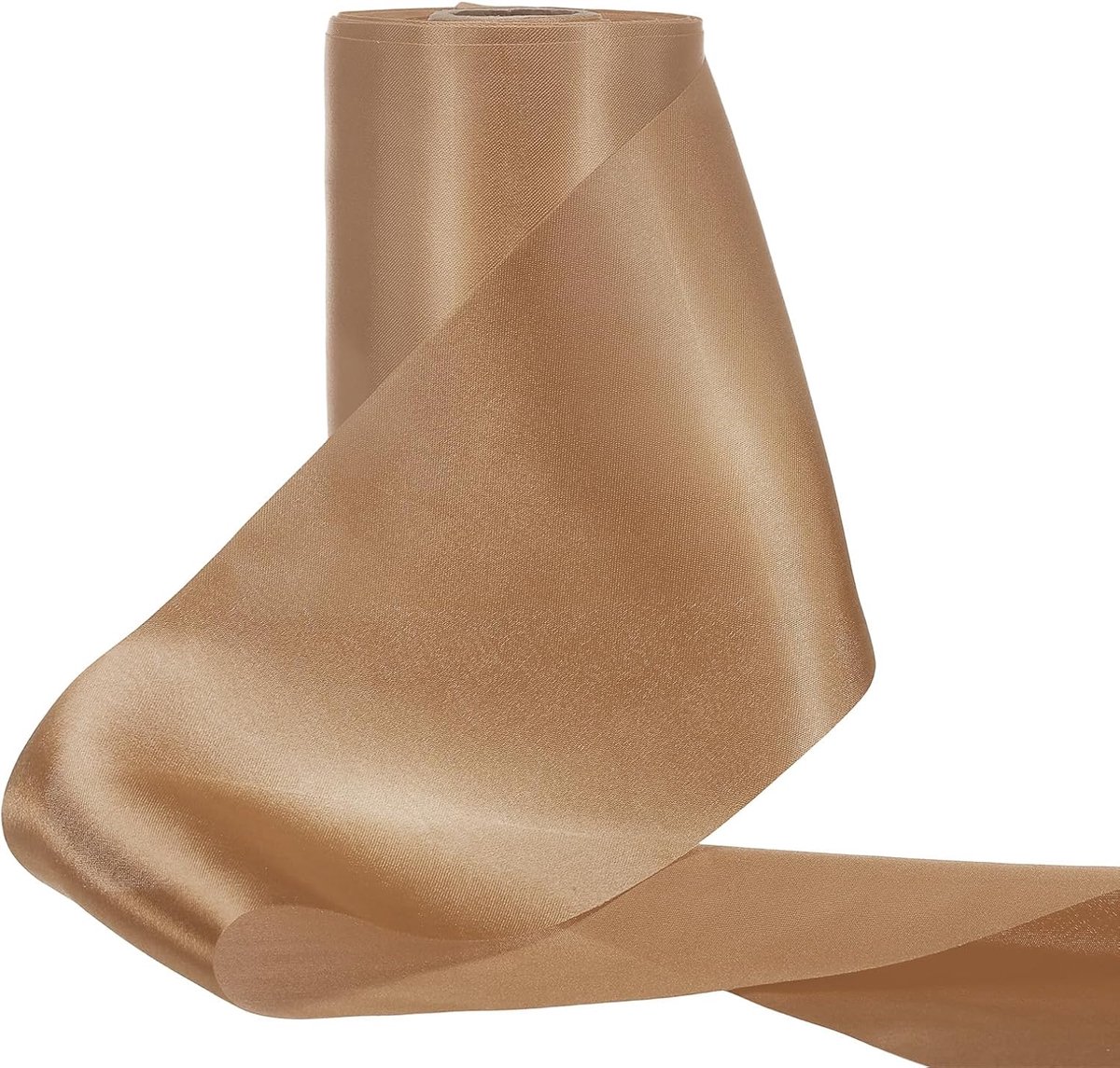 Satijnen lint 10 cm breed, 20 m, effen kleur, dik lint voor geschenkverpakking, bruiloft, stoel, bloemen, boeket, feestdecoratie, haarstrikken, naaien, knutselen, donkergoud