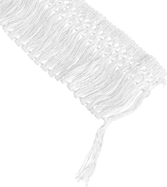 kwastjes franje rand Boho lange franje rand kant rand voor naaien rand afwerking gordijn deken hangen tapijten kleding woondecoratie (wit 6cm x 18m) — afbeelding 3
