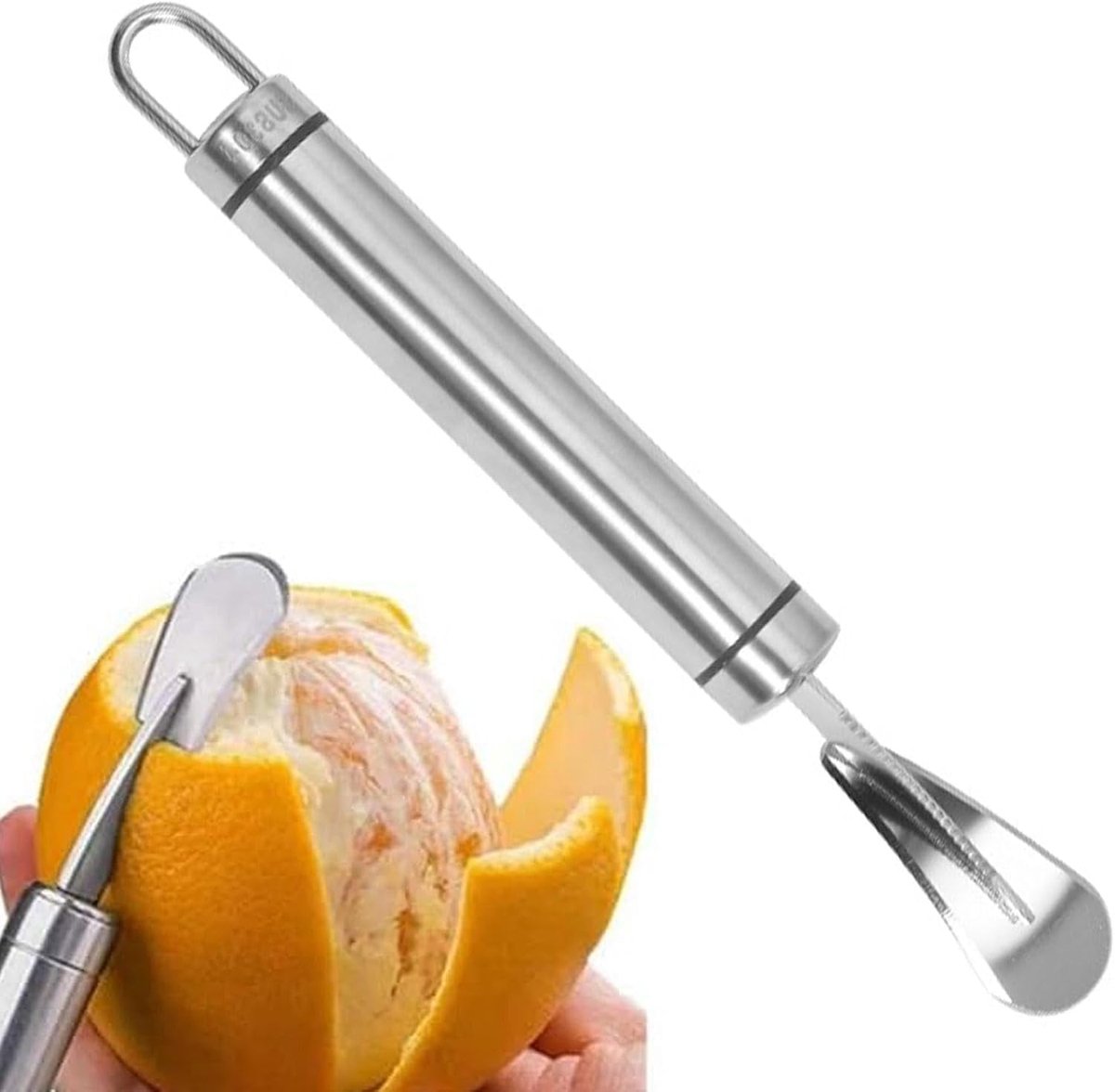 sinaasappelschiller met gebogen lemmet, multifunctioneel mes voor pomelo's, grapefruits en fruitkunst, keukenhulp met handgrepen en schilhulp (vaatwasmachinebestendig, voor
