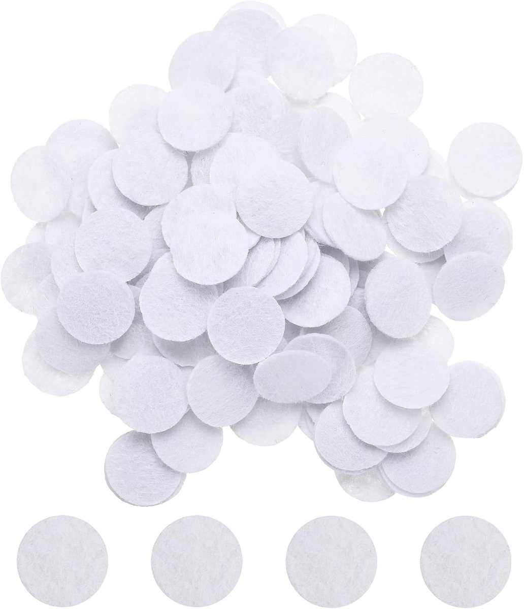 500 stuks ronde viltcirkels, 30 mm, voorgesneden vilten pads van vliesstof, mini-viltcirkels voor naaiprojecten om te knutselen, wit