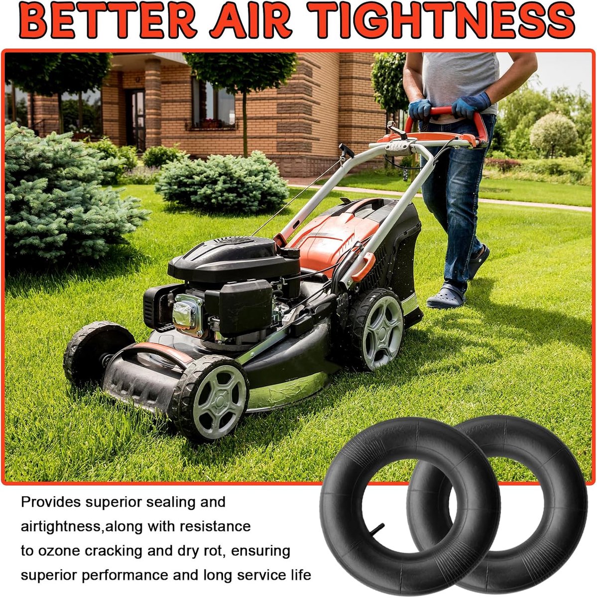 2 stuks 4.80/4.00-8 binnenband, 4.80/4.00-8 vervangende binnenband met TR-13 ventiel, zware binnenband voor kruiwagens, maaiers, steekwagens, tractor, tuinwagens, golfkarretjes, golfkar