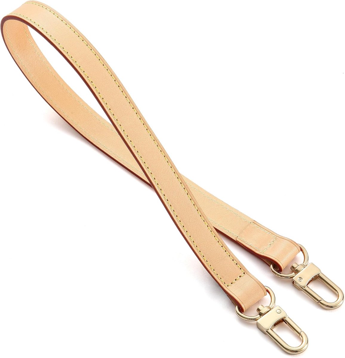 Handtasriem vervanging korte echt lederen tasriem bruin beige zwart schouderriem voor pochette okseltas onderarmtas veelzijdige portemonnee, Vachetta-beige Stp, M