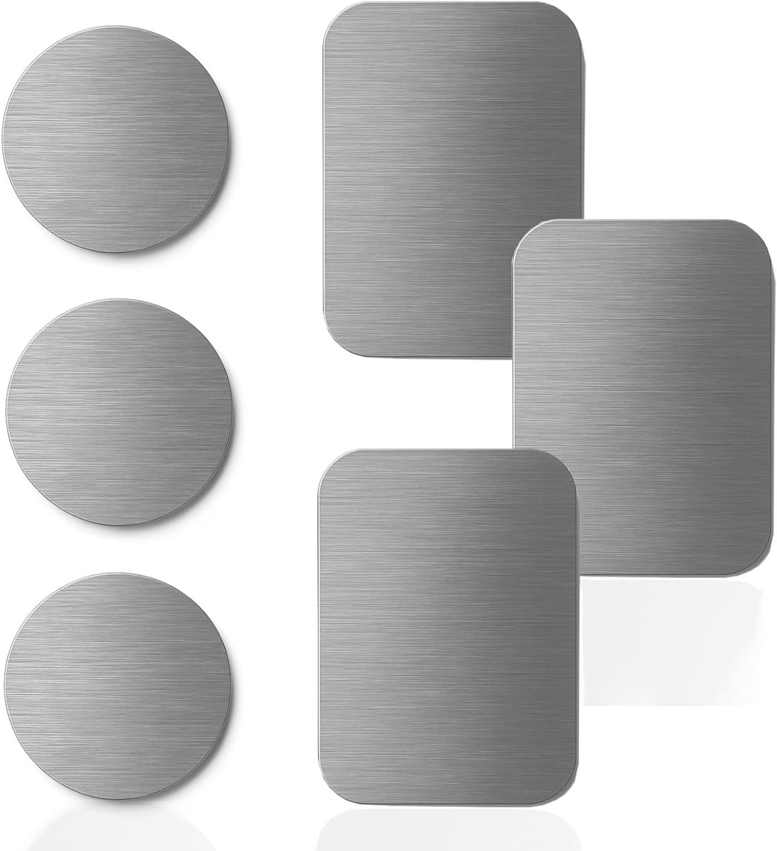 plaat mobiele telefoonhouder geschikt voor Apple iPhone 16 Pro Max 16e 15 14 13 12 11 mini Plus X Xs XR 7 8 SE SE2 SE3 metalen plaatjes auto magneet houder 6 stuks rond hoekig zelfklevend