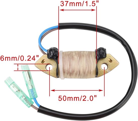 2-draads oplaadspoel compatibel met 4-takt 6HP 8HP 9.9HP buitenboordmotor, 68T-85520-00 — afbeelding 5