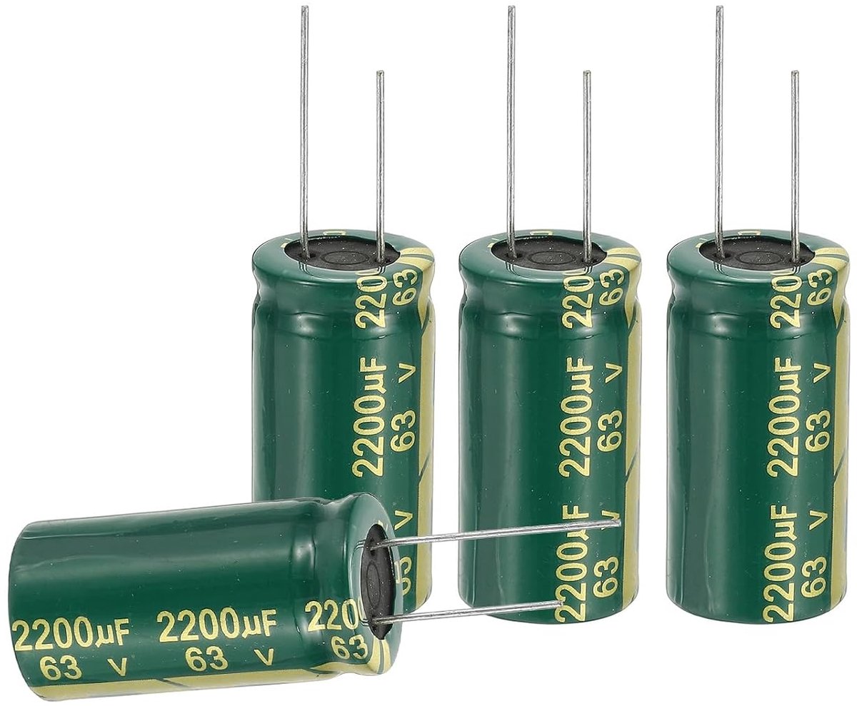 12 stuks elektrolytische condensator hoogfrequentie 2200UF 63V met aluminium radiale leidingen 18 x 35 mm hoge ribbelstroom lage impedantie