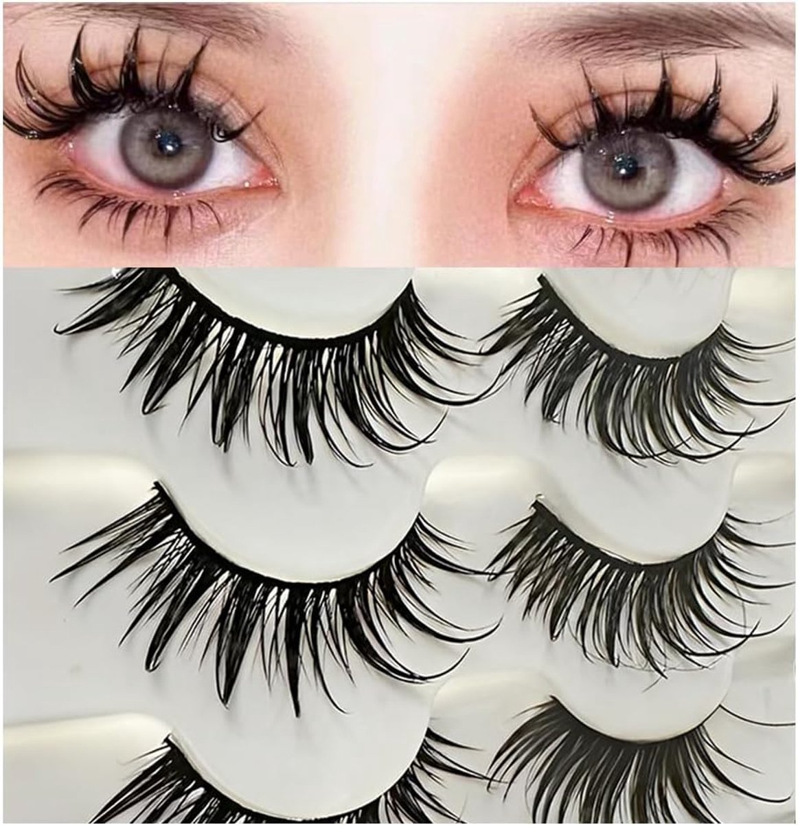 Valse wimpers, manga-wimpers, natuurlijke look, kunstwimpers, anime, kort, cosplay, kunstwimpers, nepwimpers