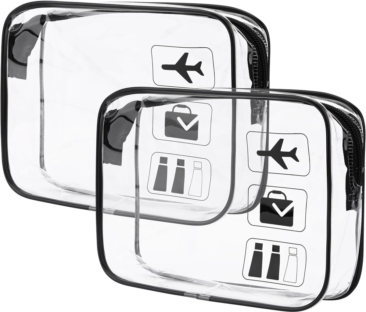 2 stuks transparante toilettas, kleine toilettas, waterdicht, pvc, toilettas voor reizen, make-uptas voor mannen en vrouwen, reisset