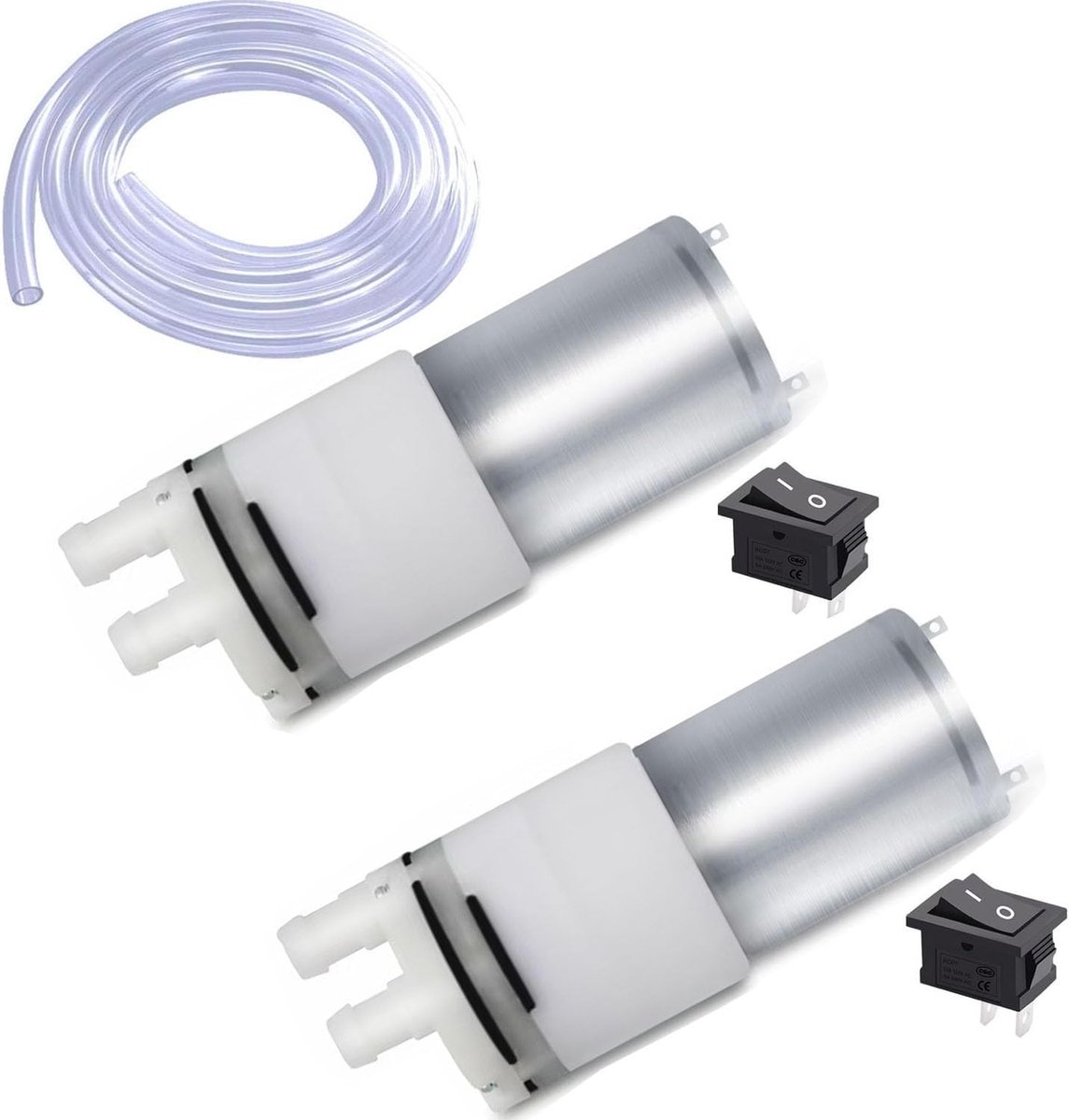 2St DC 6V-12V 370 Mini Miniatuur Elektrische Diafragma Zelfaanzuigende Vacuümpomp, voor Aquarium Theemachine Vis Tank Waterkoeling