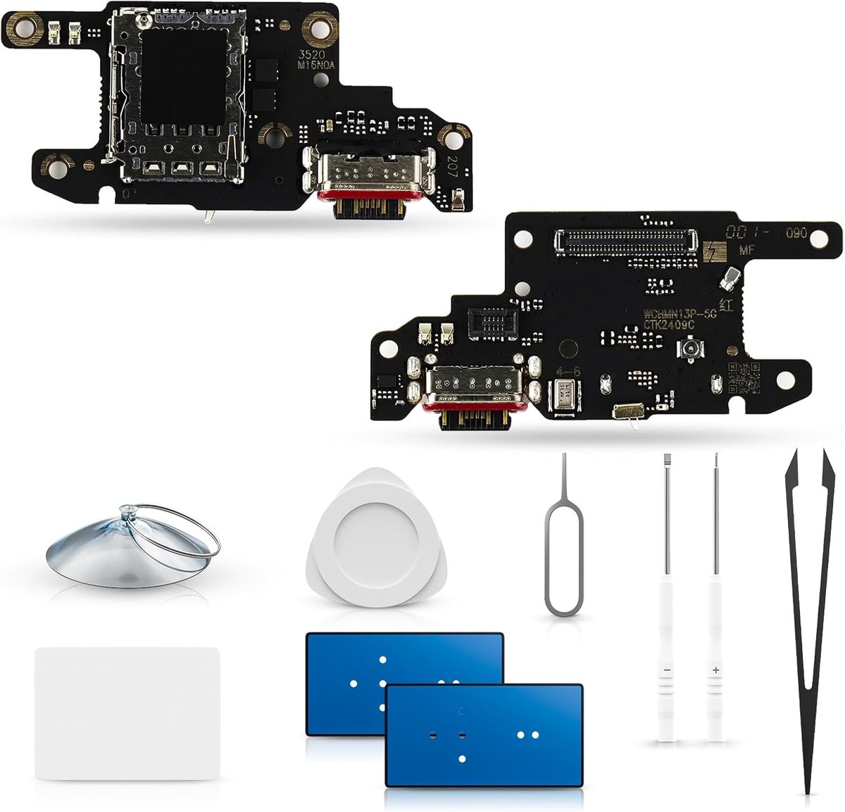 oplaadaansluiting (vervangend) voor Poco X6/Redmi Note 13 Pro 5G | Oplaadaansluiting (Dock Connector) met microfoon, opladerreparatie en reparatieset met gereedschap.