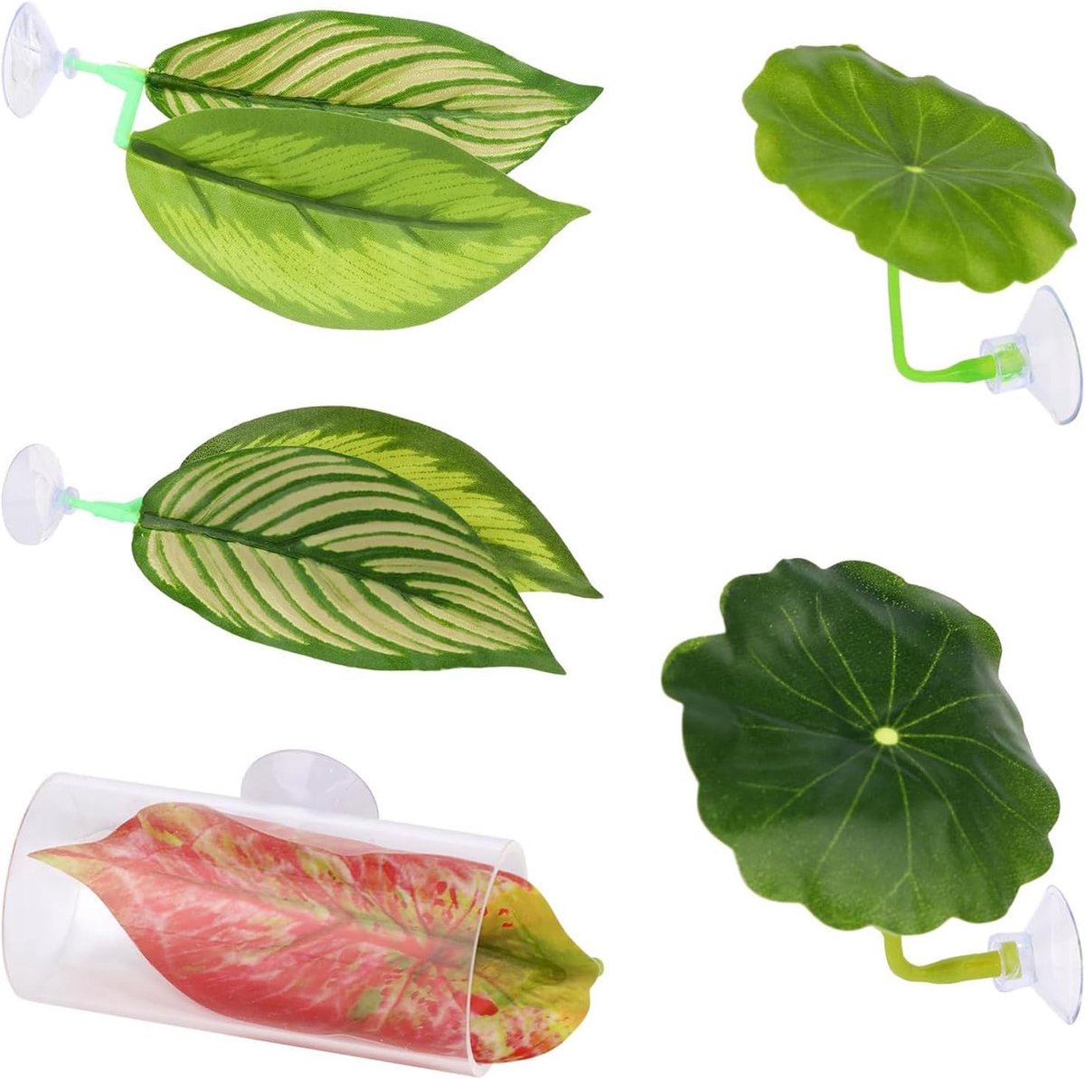 Hangmat Voor Aquarium Buis Tunnel Schuil Decor | 5 Stuks Verstelbare Betta Blad Hangmat Vis Set Voor Speel Slaap Corydora Meerval Kuhli Modderkruiper Clown Krab Garnalen