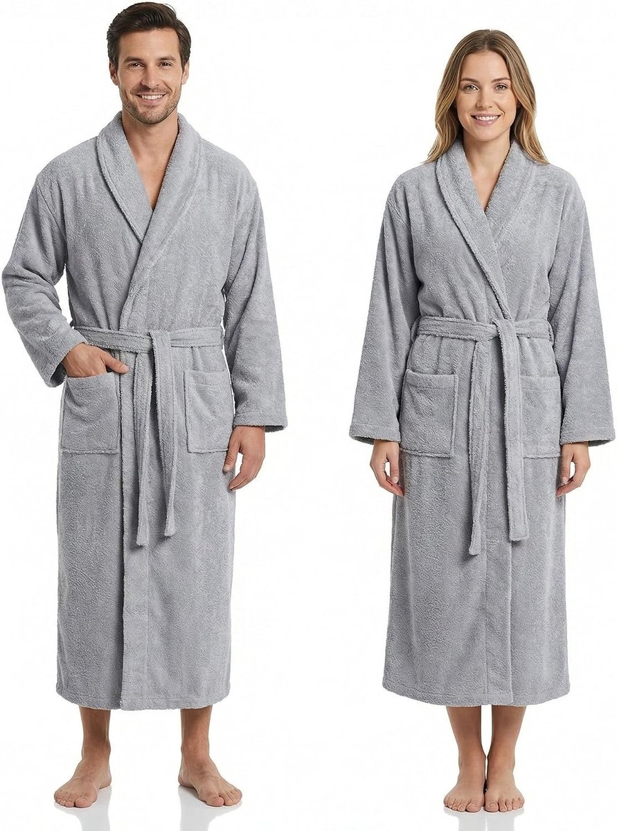 Badjas, uniseks, 100% katoen, Oeko-Tex, badjas voor dames en heren, Amerikaanse badstof, 420 g/m², zacht en zeer absorberend