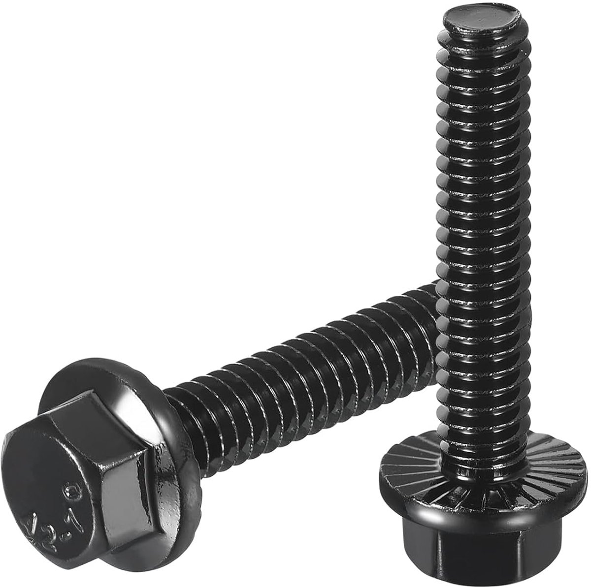 15 stuks zeskantflensschroef 1/4 20 x 1 1/4" zeskantschroeven met flenskop, 304 roestvrij staal flensschroeven klasse 5.8 voor machine-industrie huishoudelijke apparaten, zwart