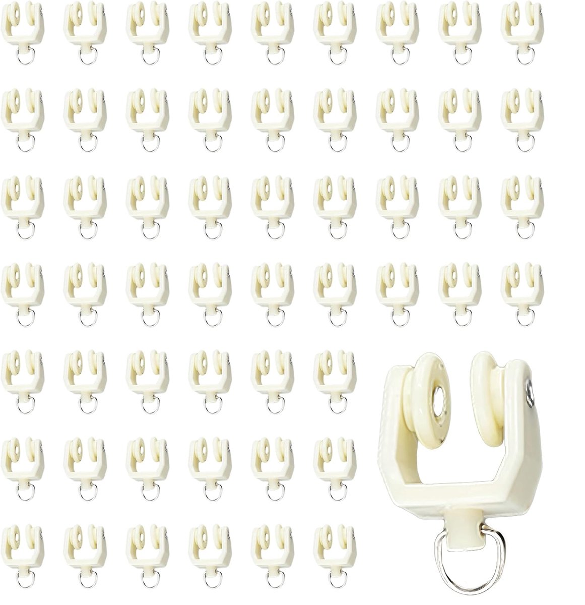 Accessoires voor plafondrails, flexibele rollen, compatibel met kunststof rails voor gordijnsystemen, accessoires voor plafondrails, 35 stuks