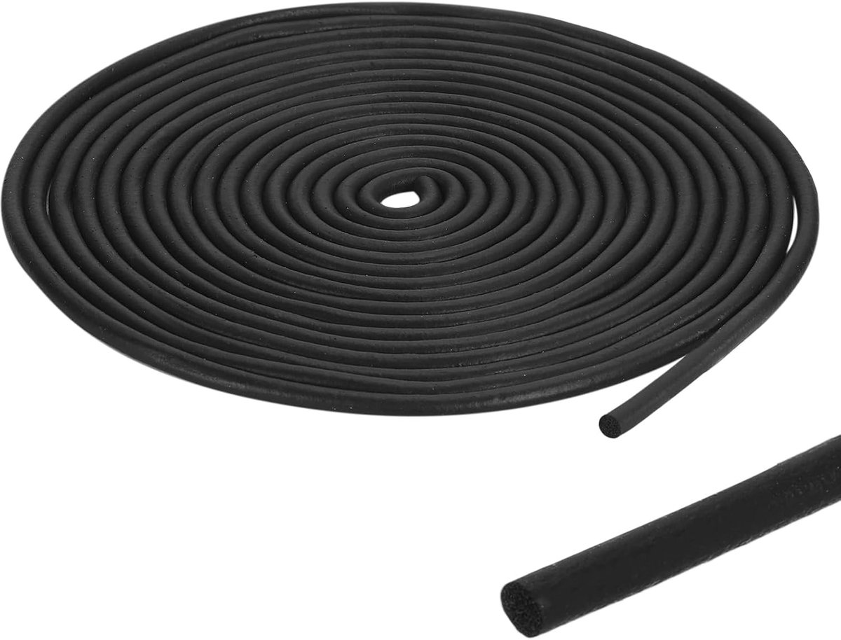 Weerafdichtstrip van schuimrubber, 0,5 cm, EPDM-rubber, weerstrippen voor het afdichten van spleten gewrichten, scheurvulling, doe-het-zelf pakking, zwart