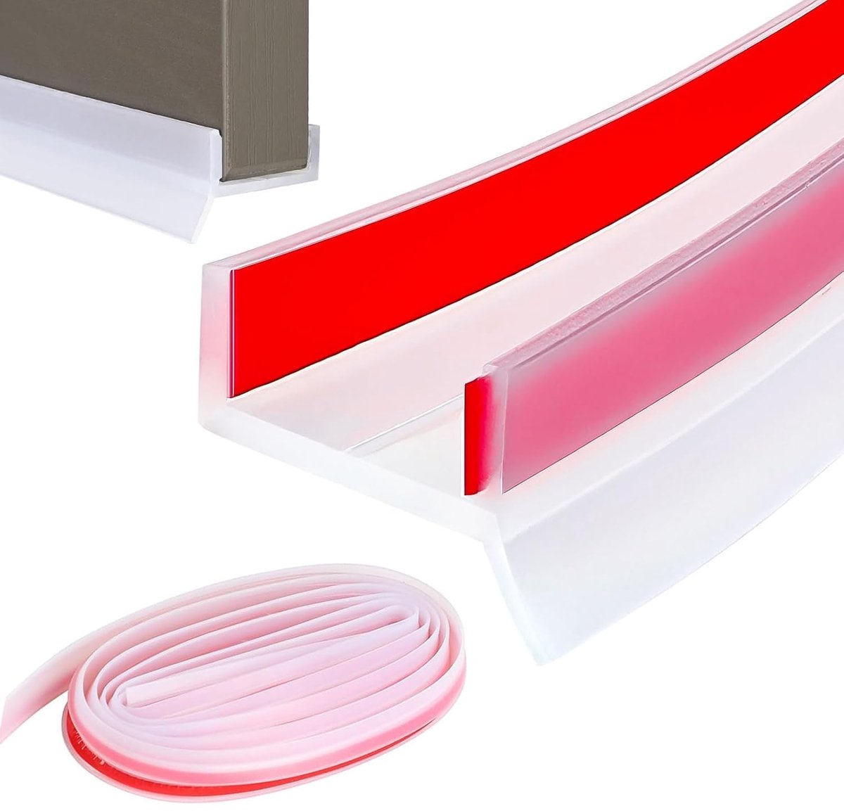 Afdichtingsprofiel voor keuken, 5 m, transparant, afdichtingsprofiel, rubber, voor houtdikte 15 mm, 16 mm, 17 mm, voor badkamer, keuken