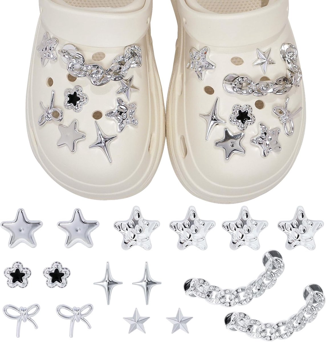 Bedels, schattige glinsterende schoensteker, set doe-het-zelf schoendecoratie met strassteentjes, schoendecoratie, accessoires voor meisjes, vrouwen, kinderen