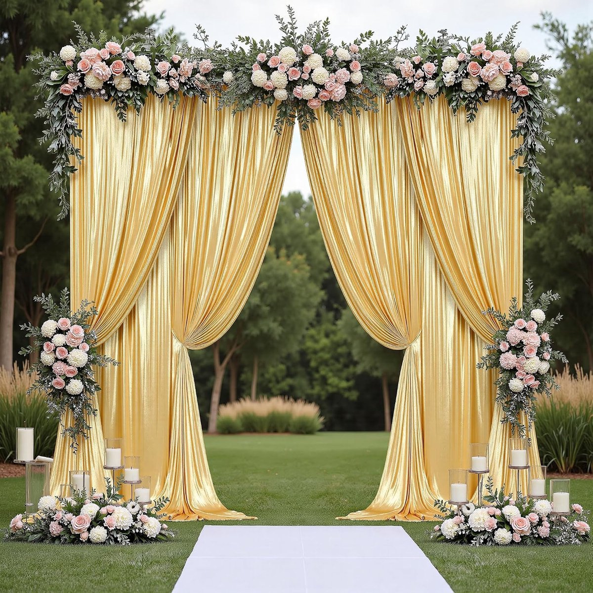 6x3m Gouden Glittergordijn – 4 stuks 1,5x3M Rimpelvrij Pailletten Achtergrond, Schitterende Decoratieve Stofgordijnen voor Bruiloft, Verjaardag, Fotoshoot, Afstudeerfeest