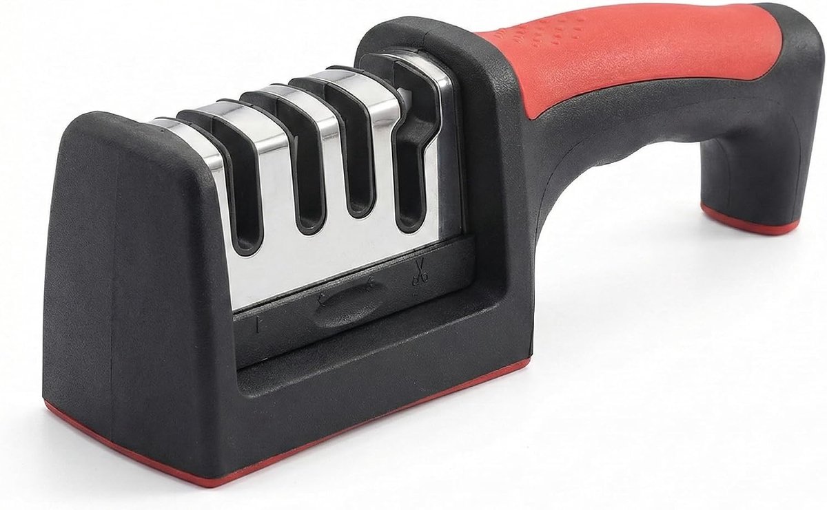 4-in-1 messenslijper – compact en veelzijdig, met antislip basis, afneembare onderdelen en hoogwaardige materialen van keramiek en roestvrij staal