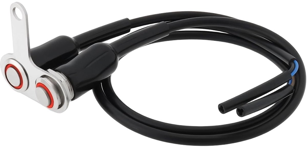 12V LED Motorfiets Stuur Schakelaar Verstelbare Mount Rvs Momentary AAN/UIT Knop Schakelaar, Rood