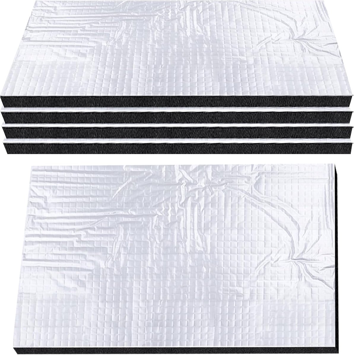 Isolatiematten voor auto's, 250 x 180 x 10 mm, zelfklevende geluidsisolatie, isolatiemat voor motorkap, vuurvast, vochtbestendig, waterdicht, geluidsisolatie