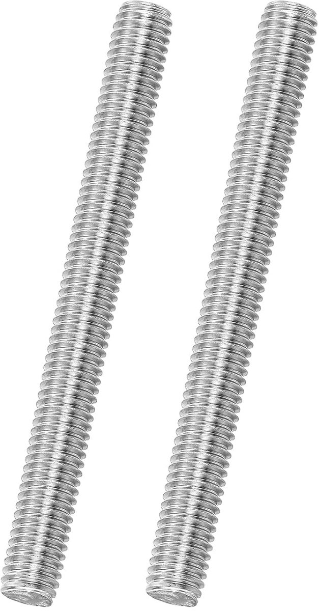 2 stuks M8 x 80 mm volledige schroefdraadstang 316 roestvrij staal rechtse schroefdraad draadstangen voor meubelmontage bevestiging 1,25 mm helling