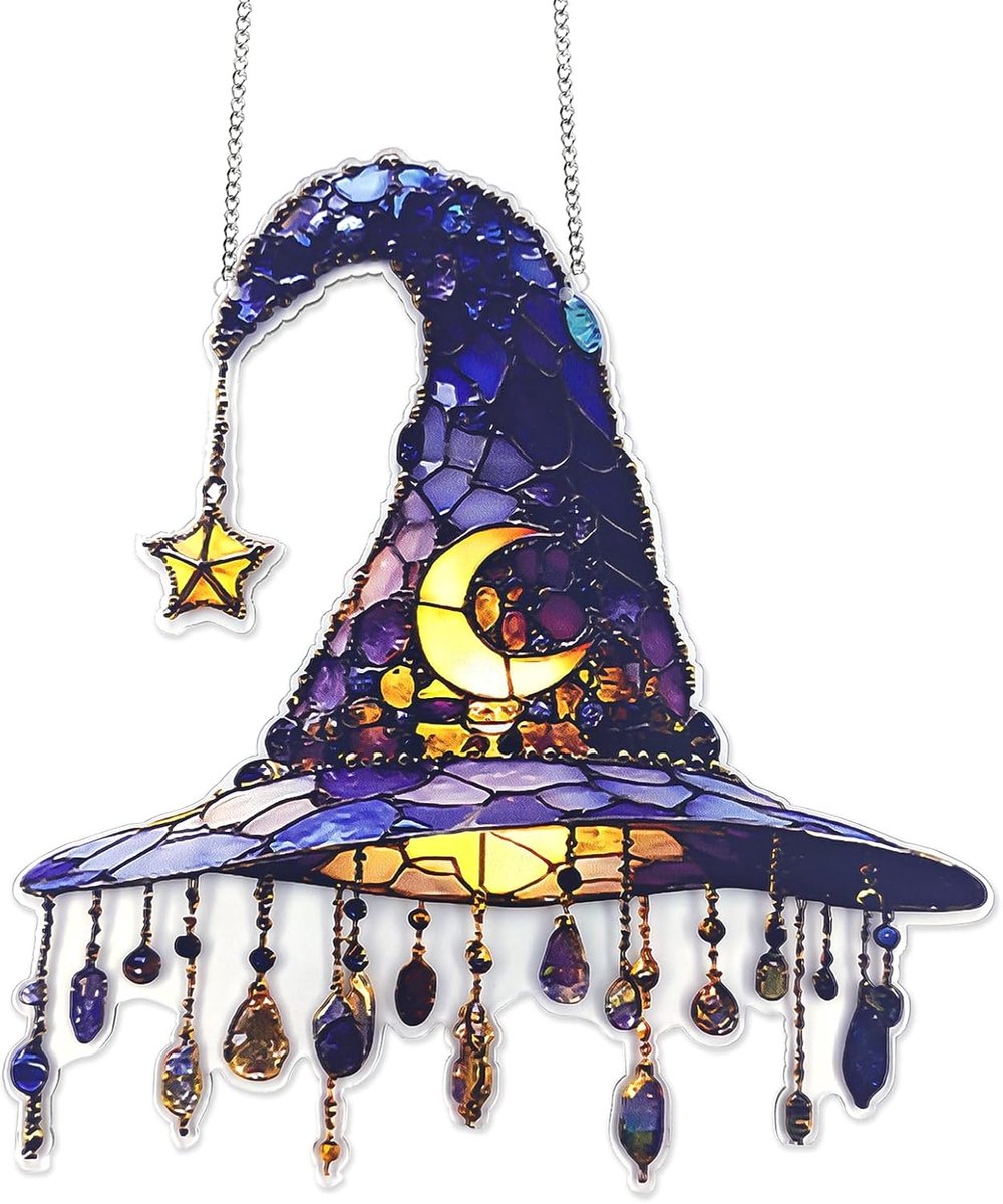 decoratie voor binnen en buiten, acryl gekleurd glas, raam, zonnevanger, heksenaccessoires, tuindeken, decoratie, feestaccessoires