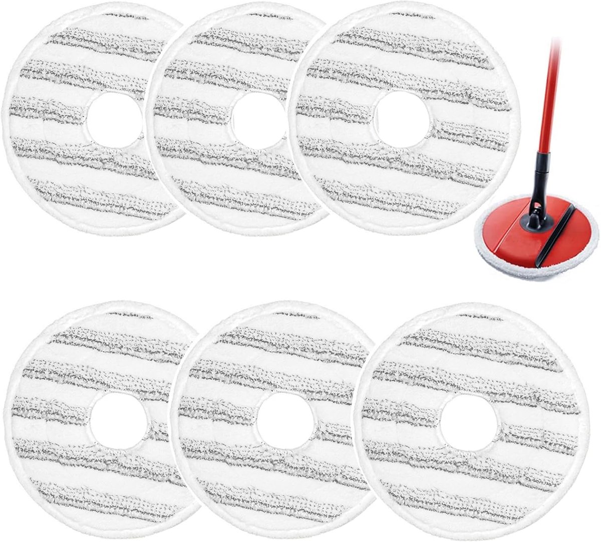6Pack Mop Refill Voor Vi ledas Spin and Clean Mop, Spin Microfiber Mops Cover Refill Wasbaar & Herbruikbaar, Geschikt voor het reinigen van alle harde vloeren