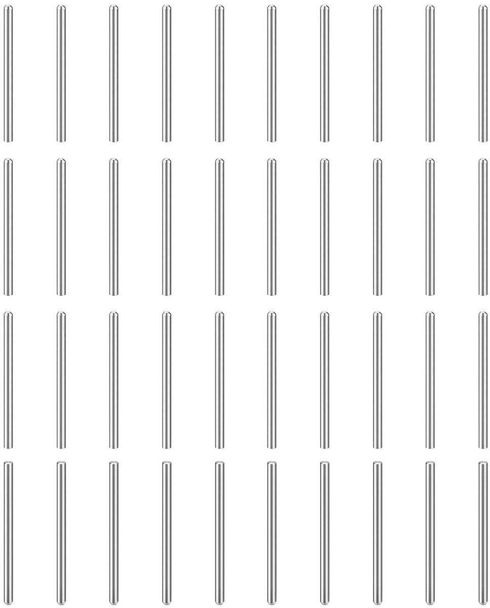 GB831 Plugpennen, 70 stuks, 2 mm x 30 mm, 304 roestvrij staal, cilindrische ronde kop, plankhouders, paspinnen voor boekenkast, kast, meubelcomponenten, zilver