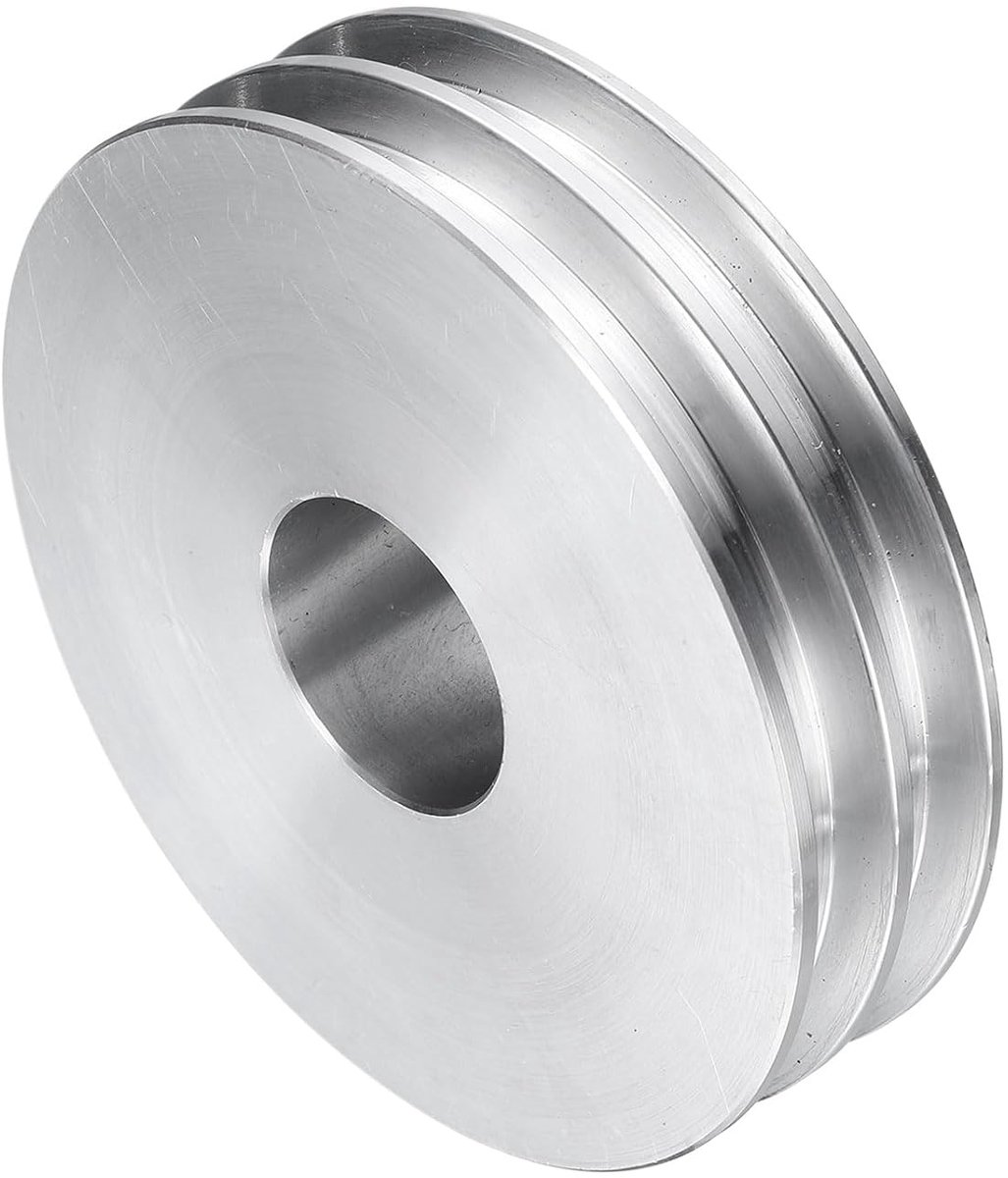 V-katrol 24 mm boring 80 mm buitendiameter dubbele groef aluminiumlegering voor motoras boormachine 6 mm (1/4 inch) PU-riemvorm