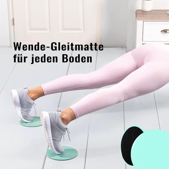 Fitness 2 stuks oefensliders, fitness, multifunctionele dubbelzijdige glijschijven, disc-slides met draagtas voor sportschool, tapijt, hardhouten vloer (groen) — afbeelding 2