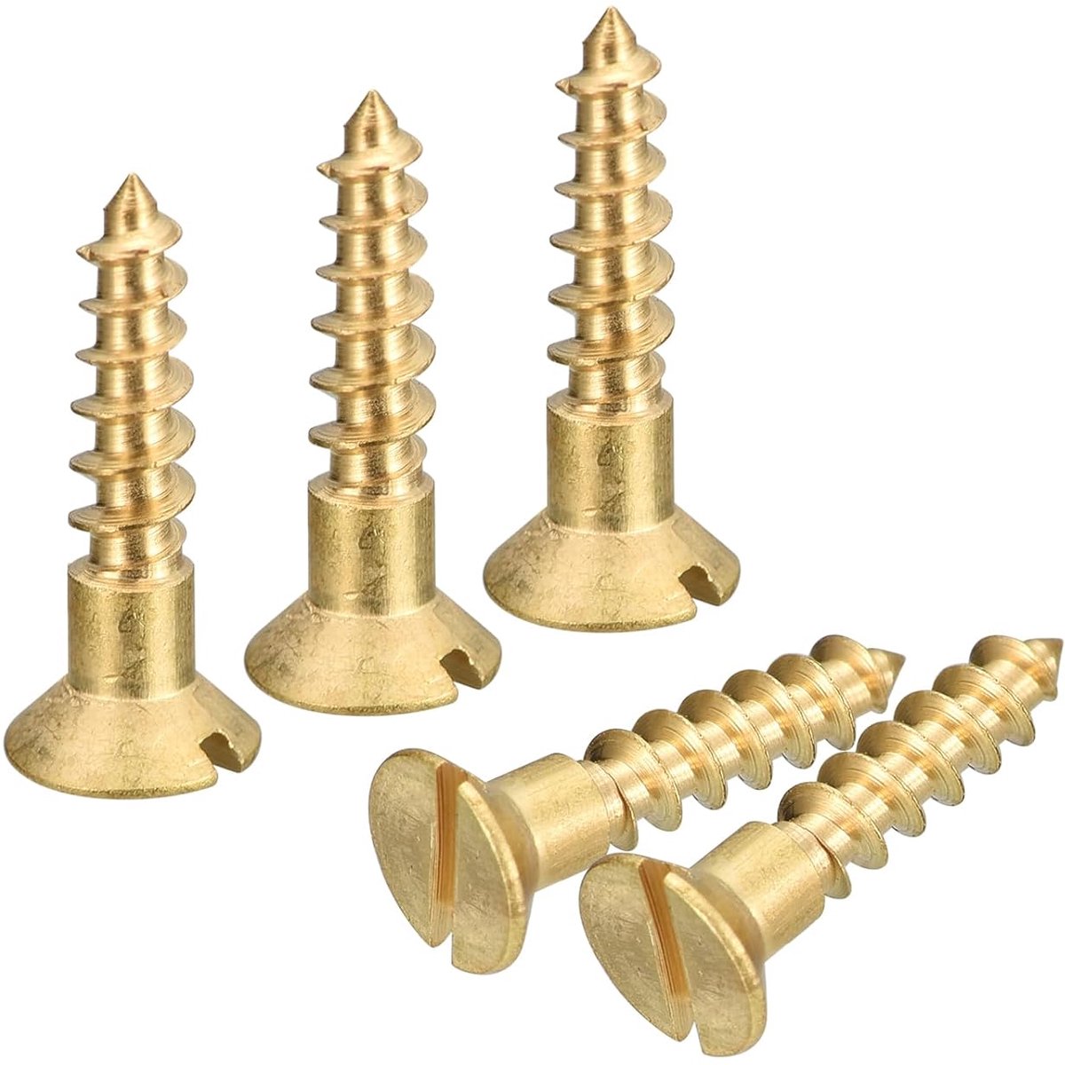 Houtschroeven, 15 stuks M4 x 16 mm sleufaandrijving, verzonken kop, zelftappende schroef, verzonken kop voor houtbewerking en meubels