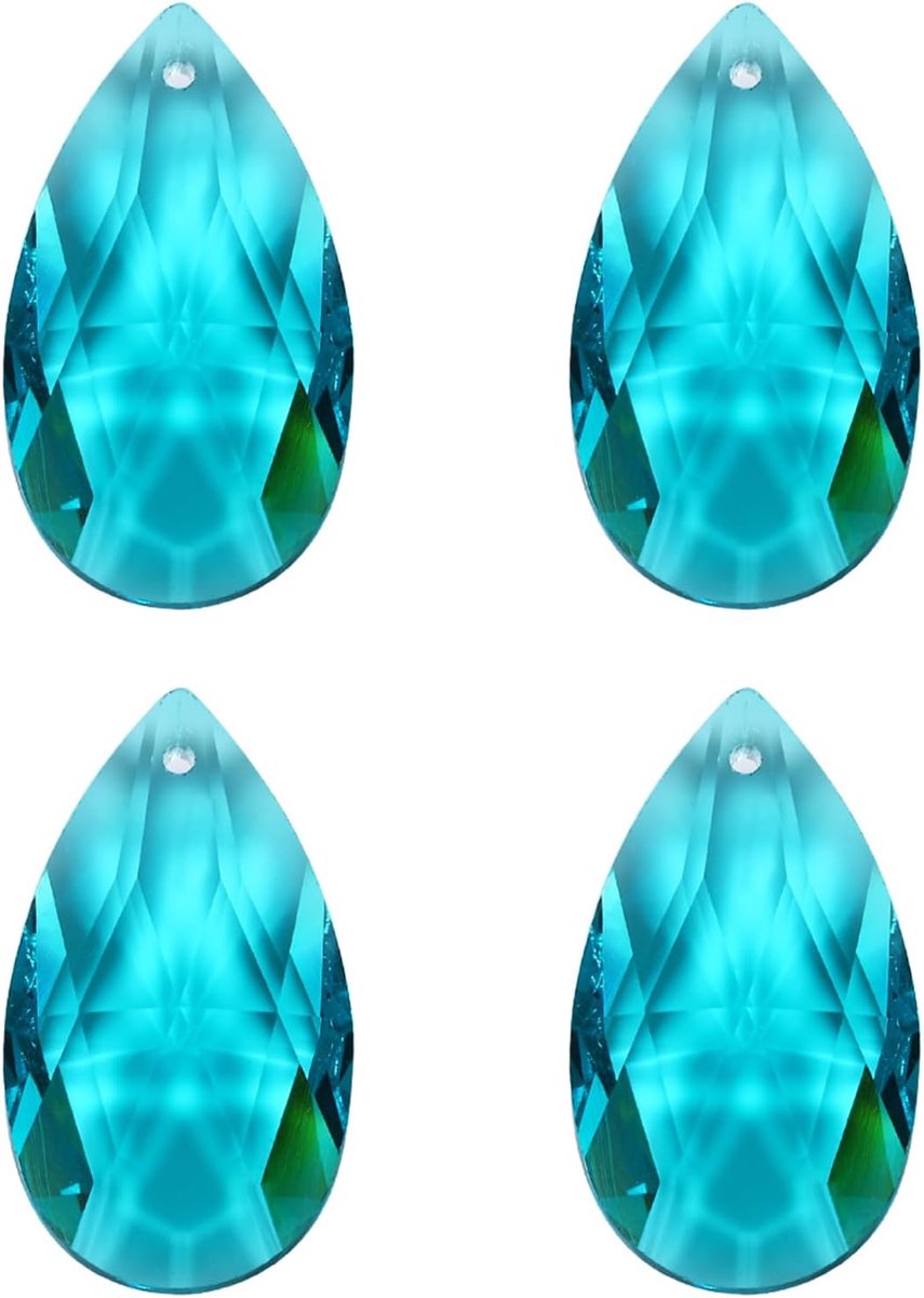 K9 kristallen hangers druppelkralen, 4 stuks 38 mm kroonluchter prisma's onderdelen hangende kralen doe-het-zelf lamp voor kunst ambachten decoratie, marineblauw